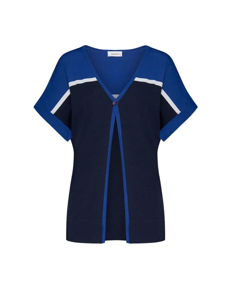 Cardigan mezza manica BLU-NAVY