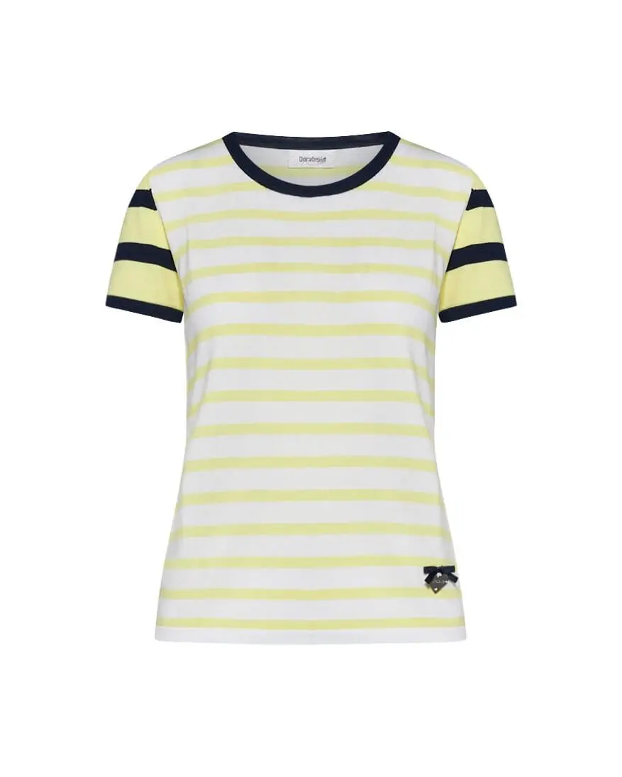 Maglia in viscosa a righe BIANCO