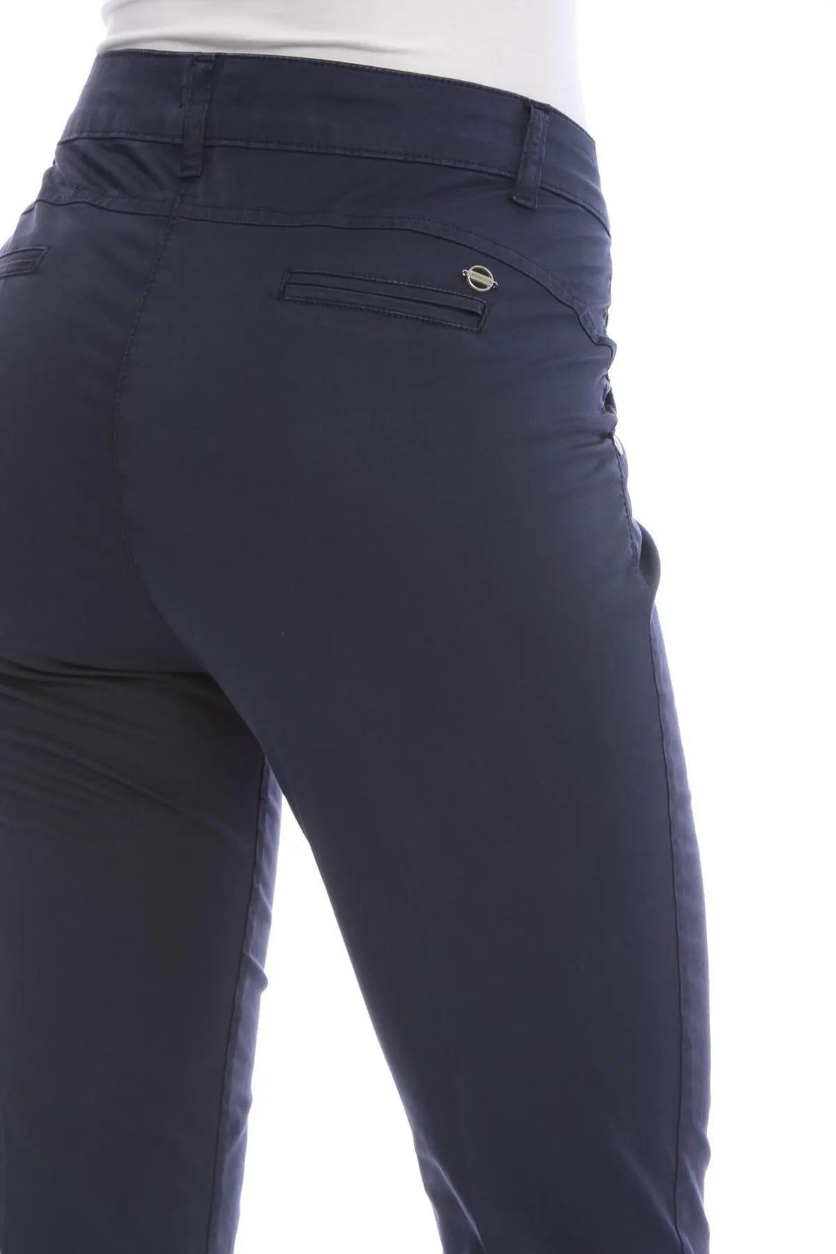 Pantalone basic in tinta unita BLU - Image 3