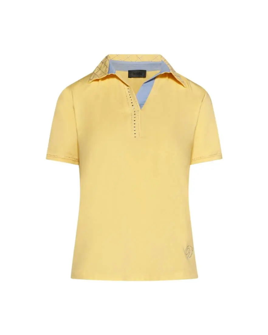 Maglia polo con strass GIALLO