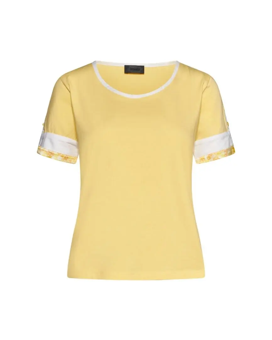 Maglia in tinta unita in cotone GIALLO