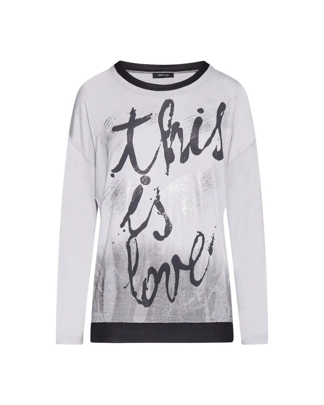 Maglia stampa lettering GRIGIO