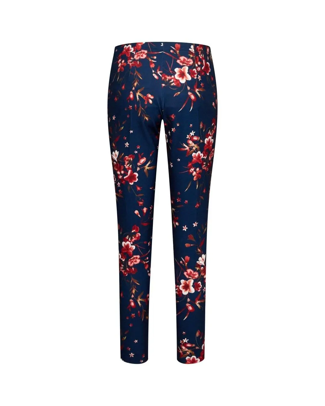 Pantalone in fantasia floreale BLU-BORDEAUX - Image 2