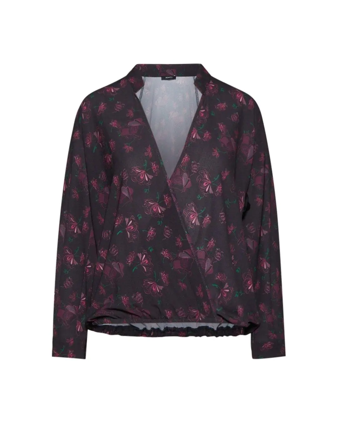 Blusa in fantasia floreale NERO