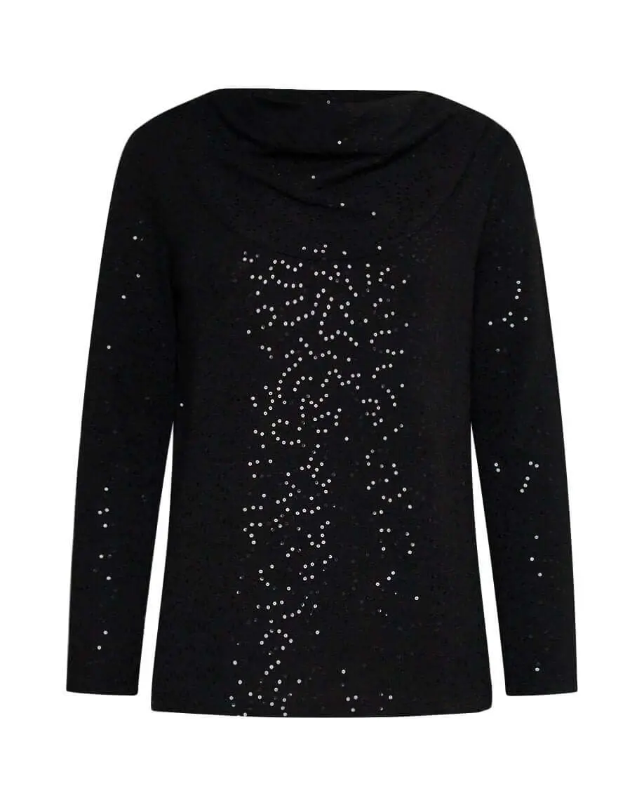 Maglia con paillettes NERO - Image 2