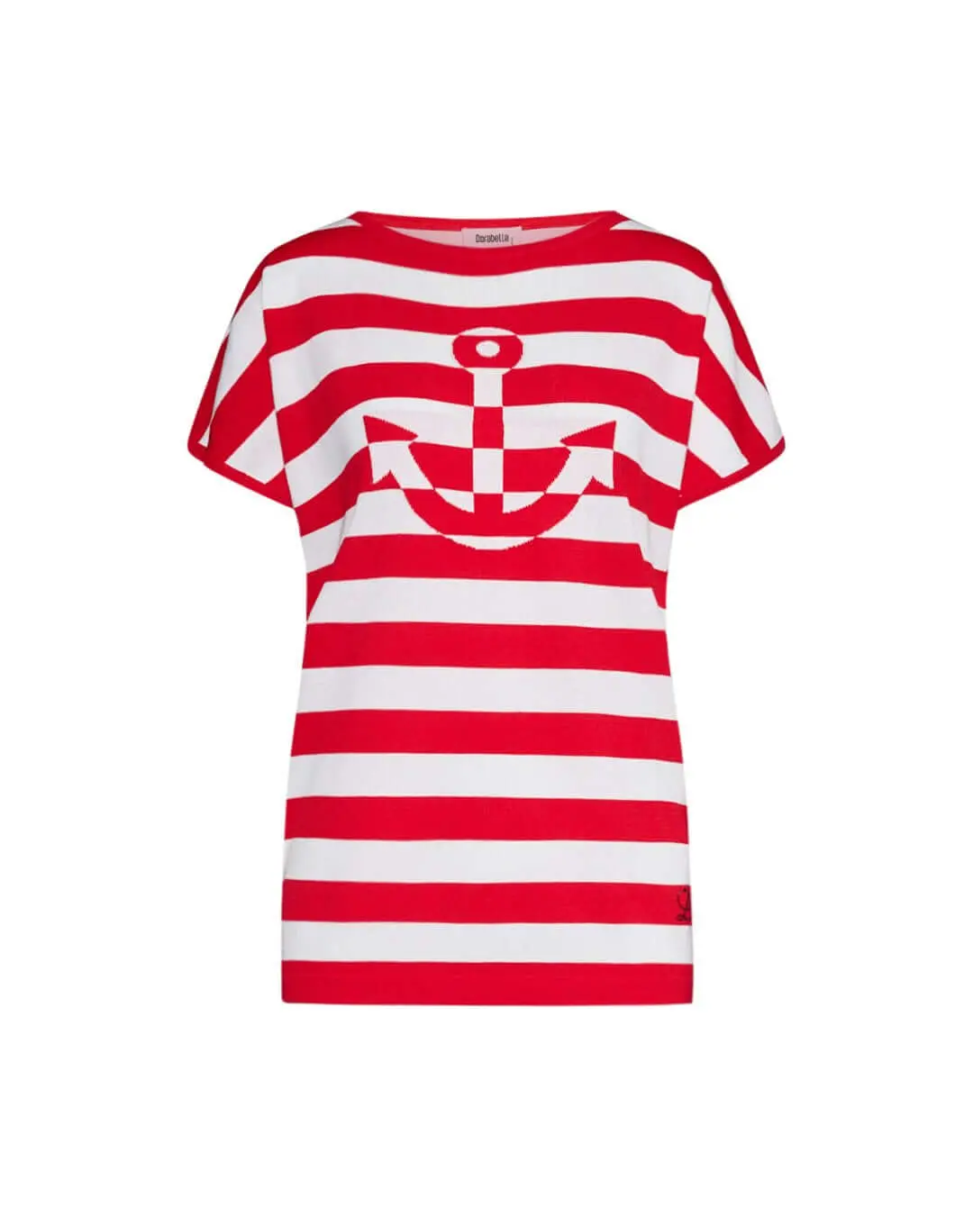 Maglia a righe con ancora ROSSO-BIANCO