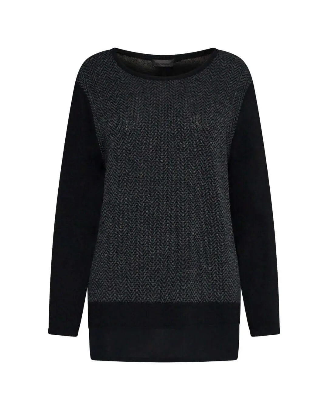 Maglia in fantasia geometrica NERO-GRIGIO - Image 2