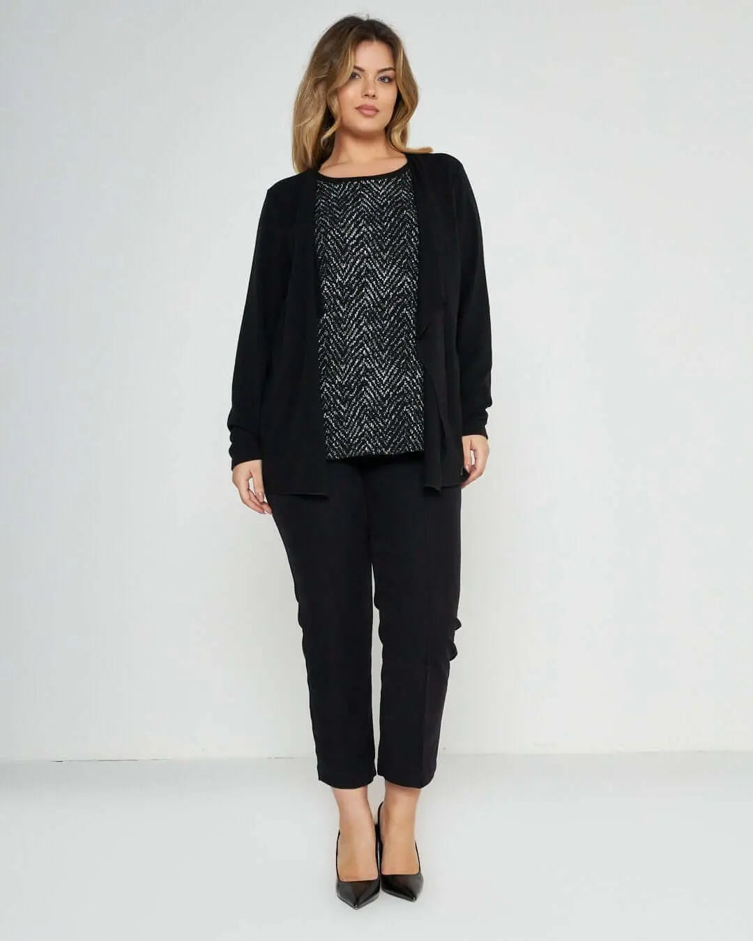 Finto twinset in fantasia NERO - Image 3