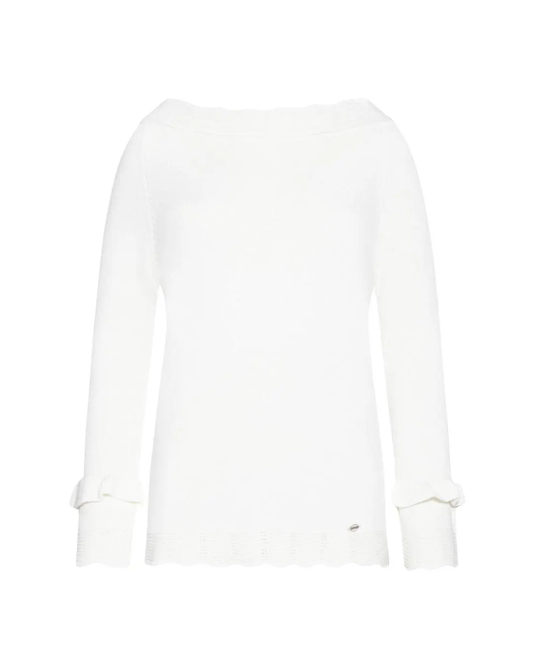 Maglia con collo lavorato PANNA - Image 2