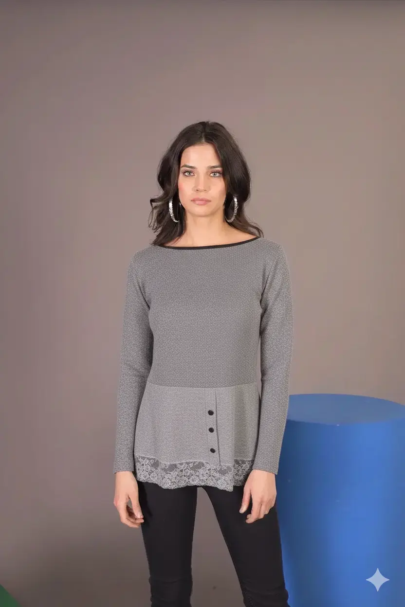 Maglia con dettaglio bottoni PERLA