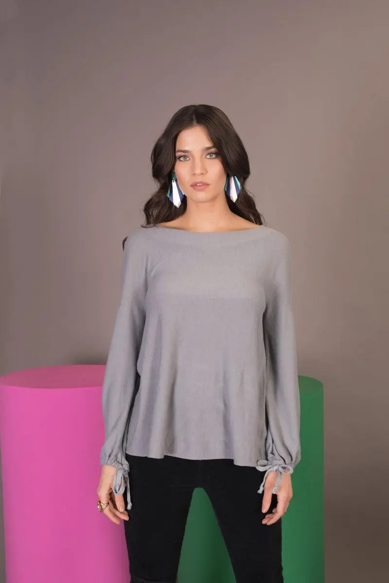 Maglia con laccio ai polsi POLVERE