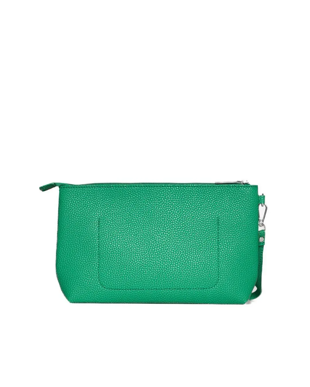 Clutch in ecopelle a grana con logo sul davanti e cinturino da polso GREEN BEE - Image 2