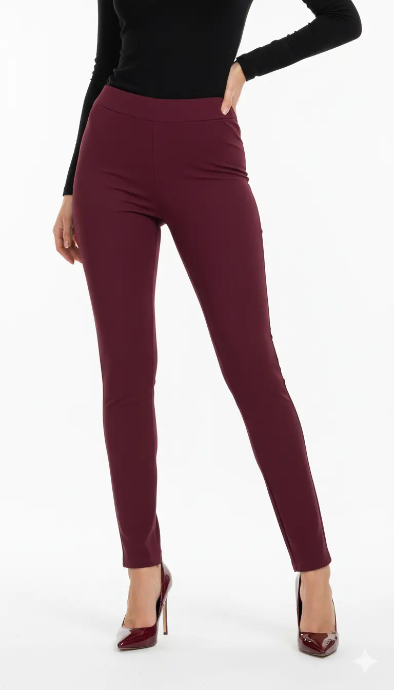 Pantaloni con bustino e vita elastica BORDEAUX - Image 2