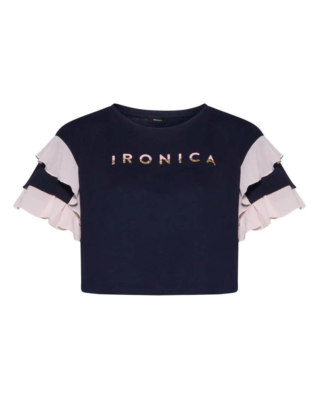T-shirt crop BLU