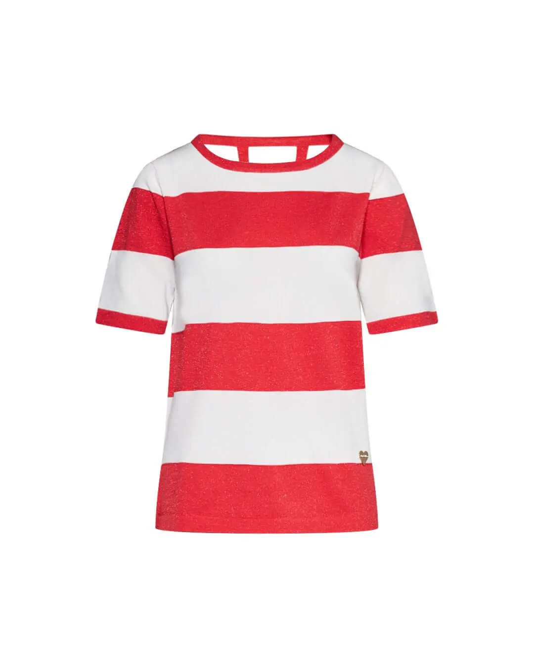Maglia in fantasia righe e lurex RED