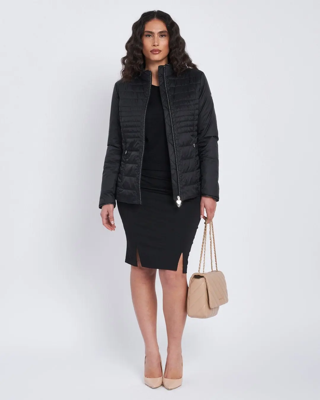Easy jacket con zip e piping NERO - Image 5