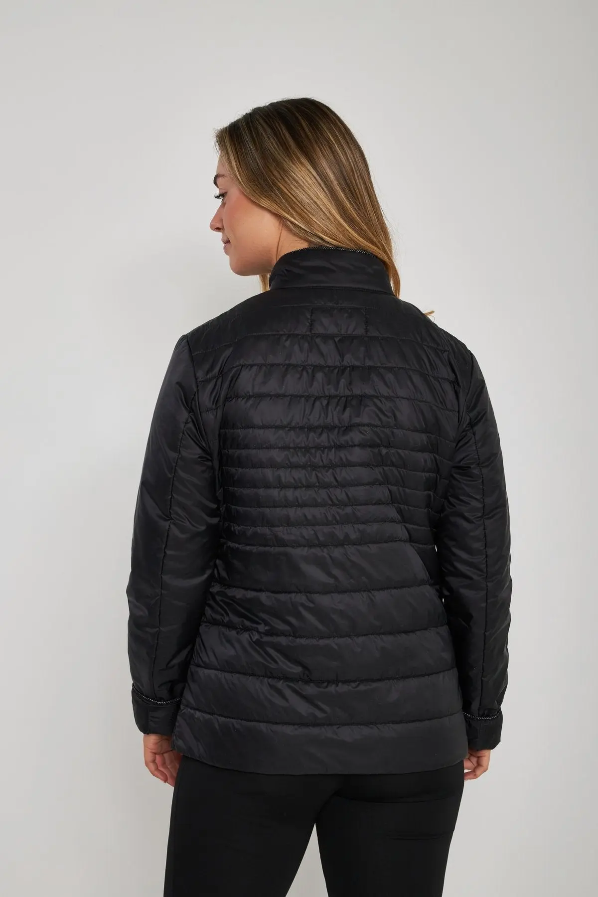 Easy jacket con zip e piping NERO - Image 6