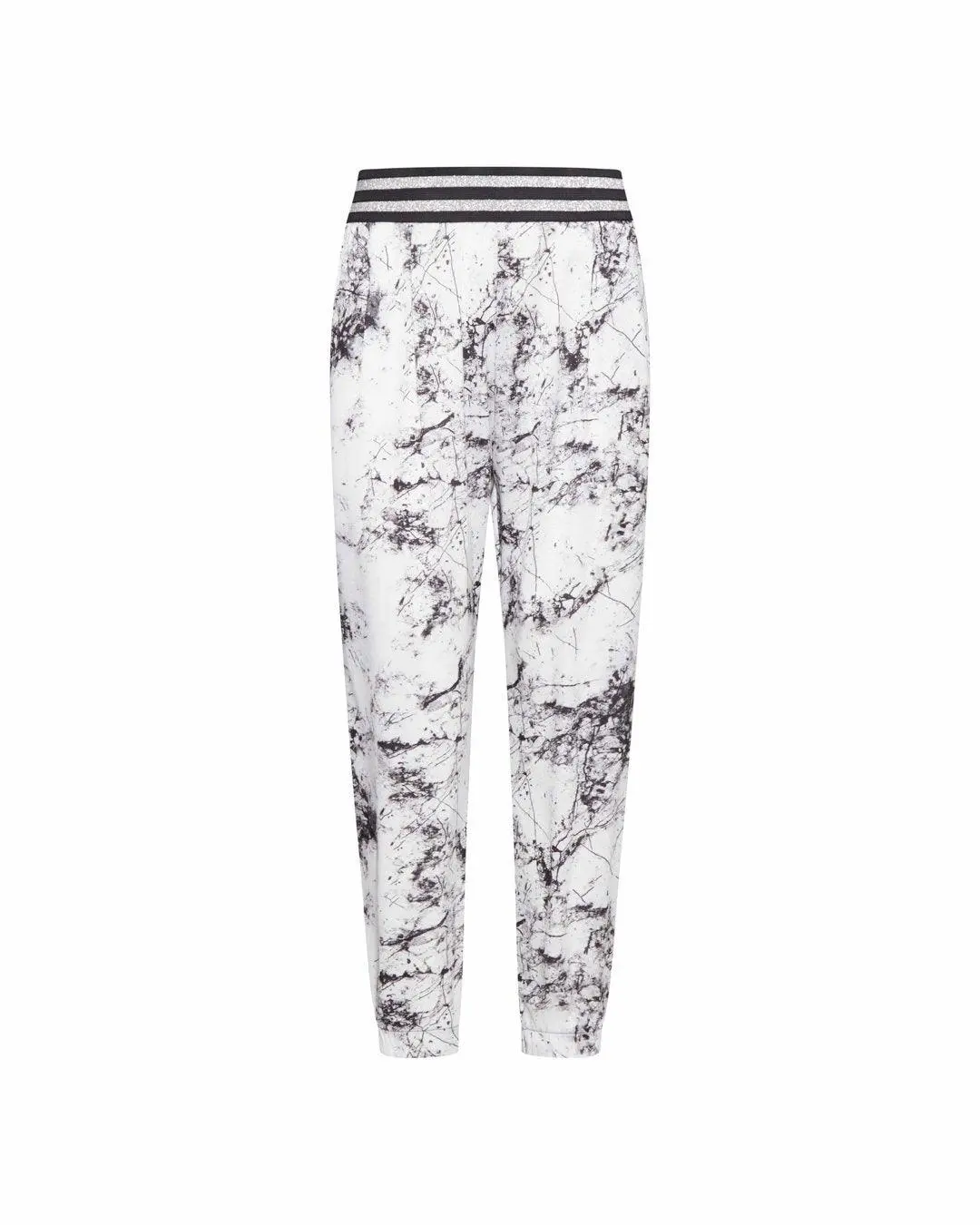 Pantalone fantasia marbled BIANCO-NERO