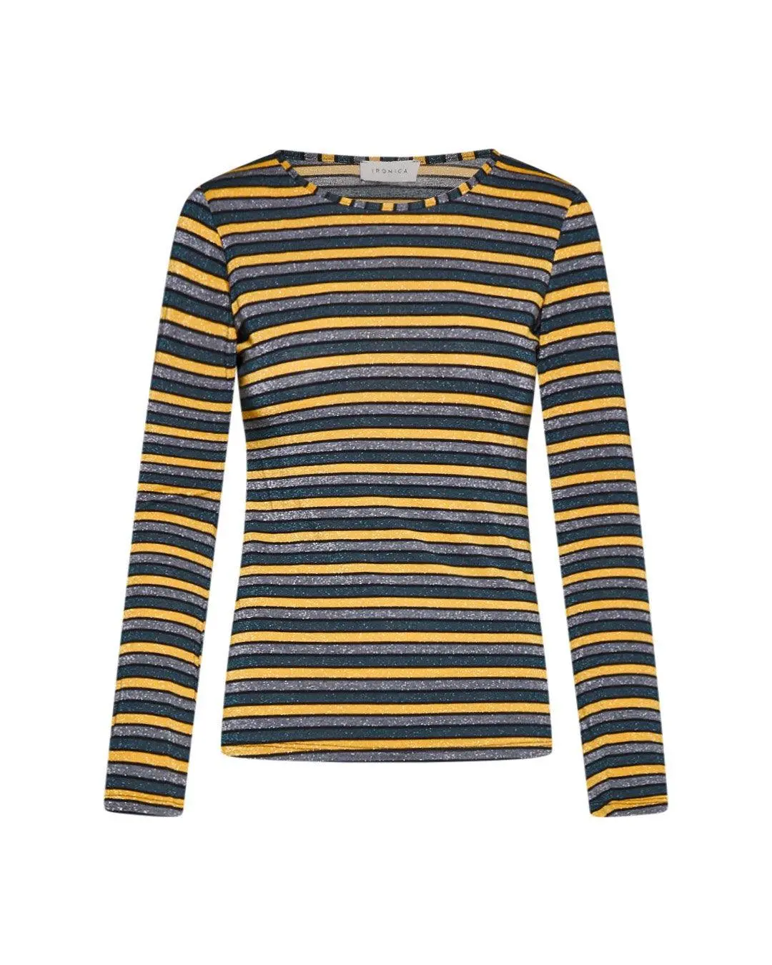 Maglia righe SENAPE-BOSCO