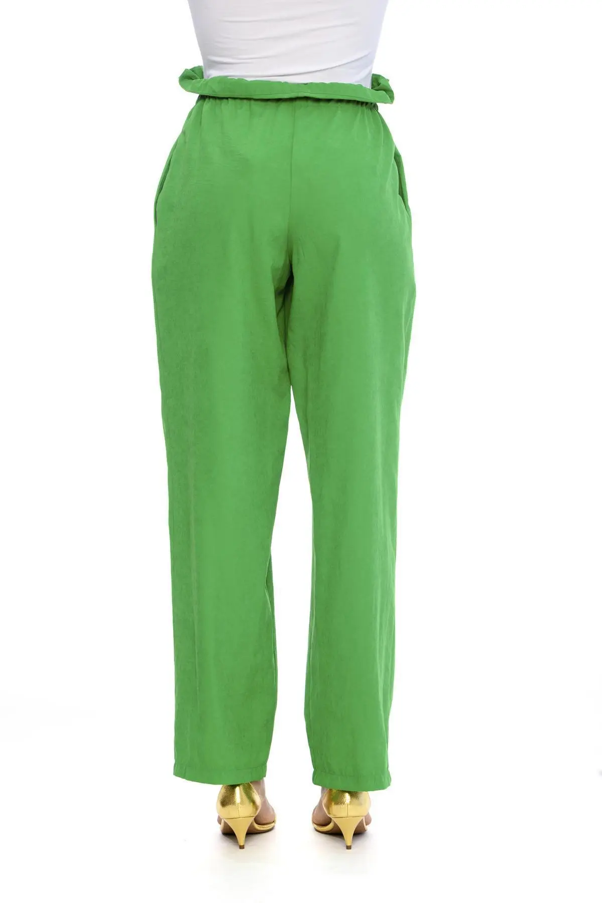 Pantaloni gamba svasata VERDE - Image 2