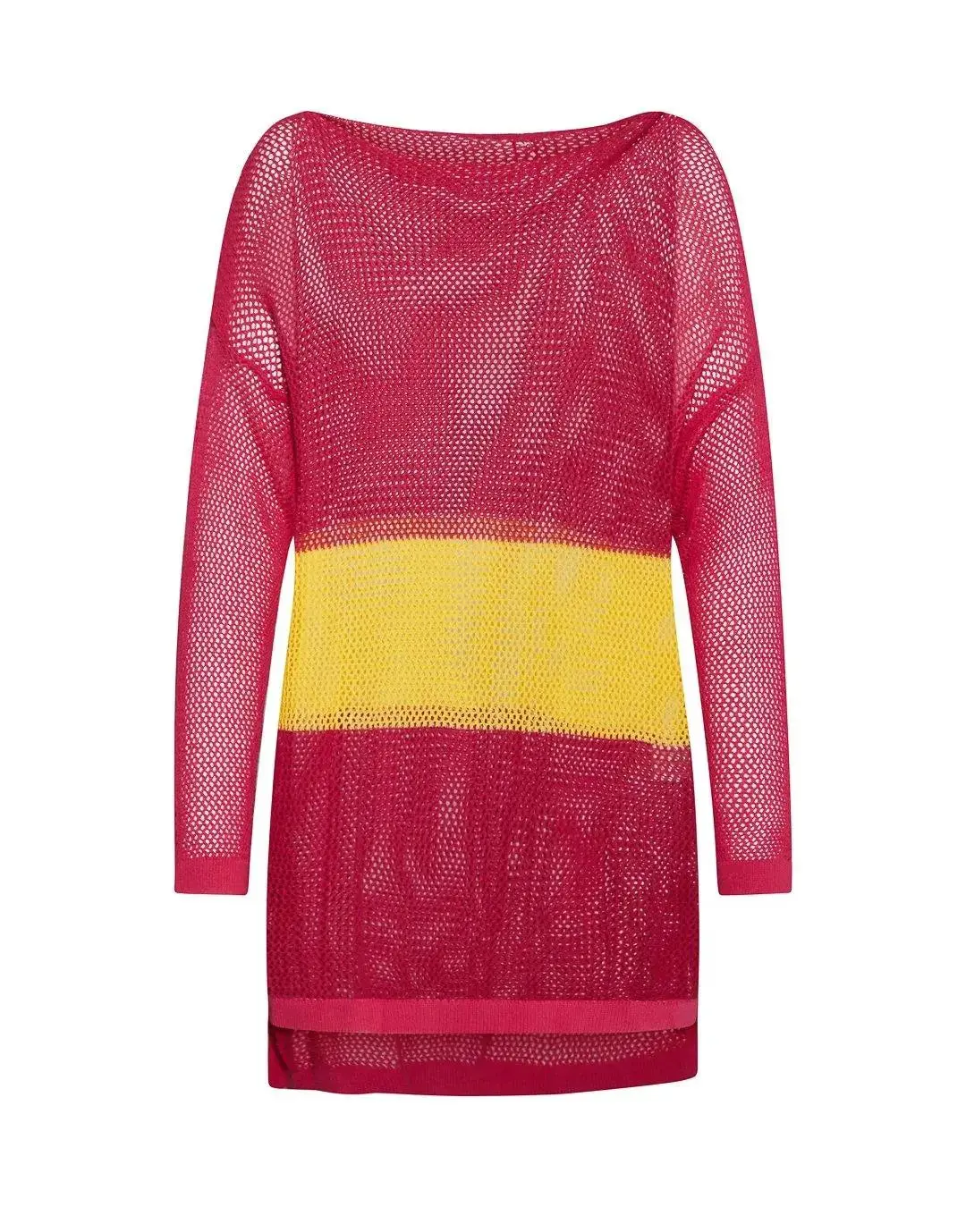 Maglia traforata FUXIA-GIALLO - Image 2