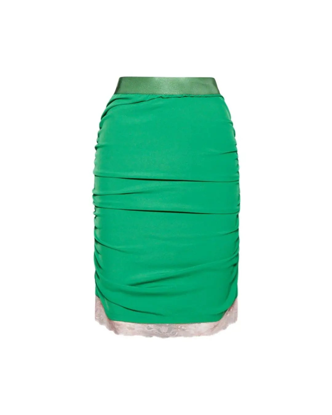 Gonna mini drappeggiata VERDE-ROSA