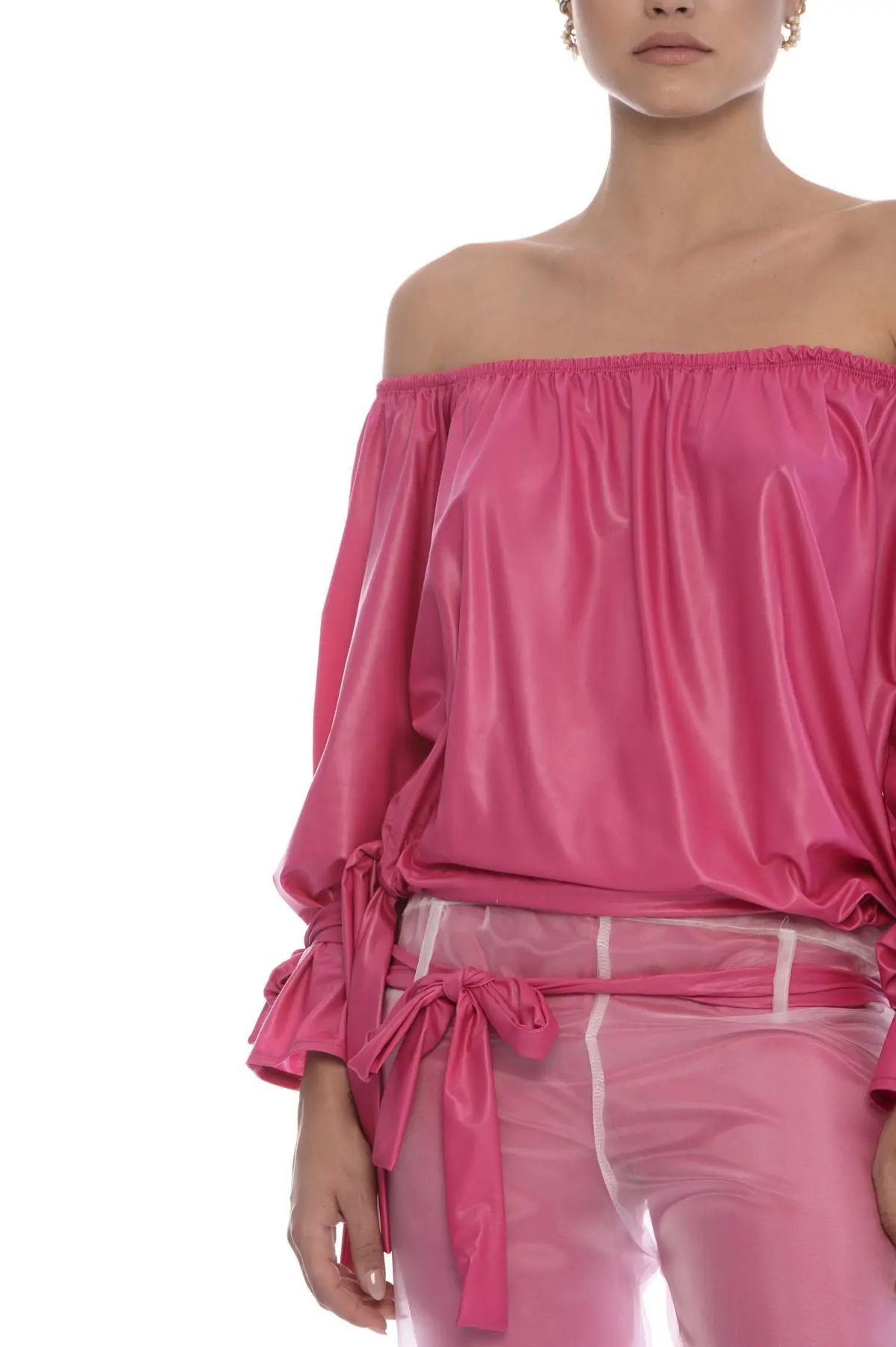 Blusa shiffer con fiocchi FUXIA - Image 6