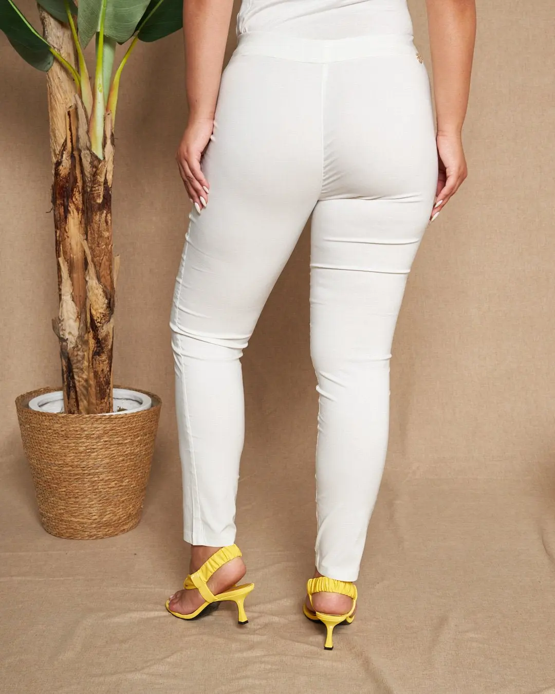 Pantalone skinny in tessuto stretch BIANCO - Image 4