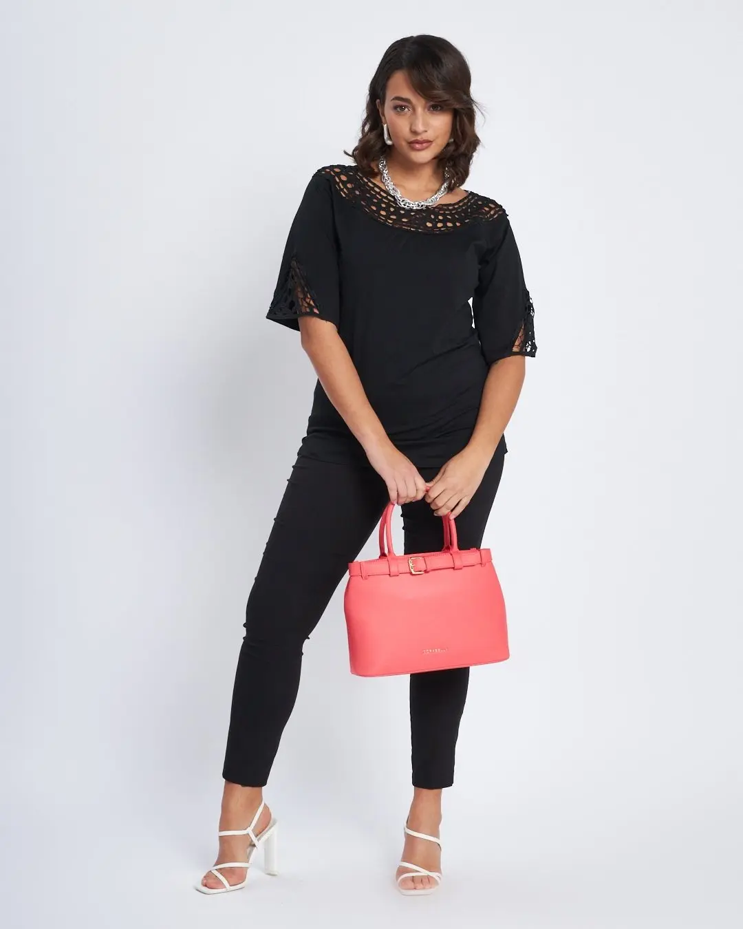 Pantalone skinny in tessuto stretch NERO - Image 8