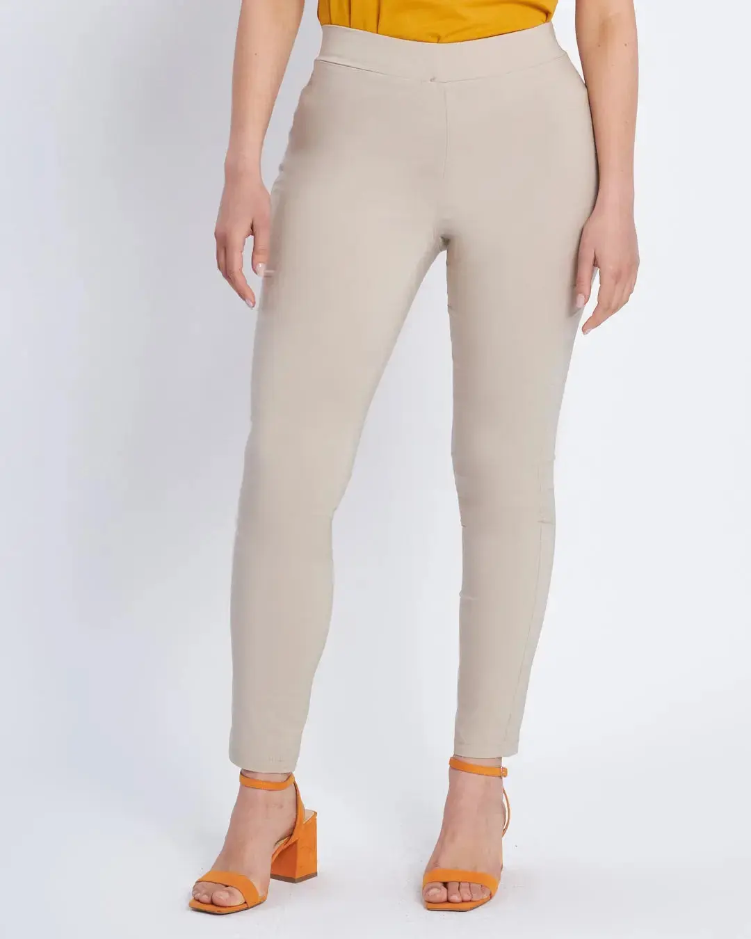 Pantalone skinny in tessuto stretch BEIGE - Image 2
