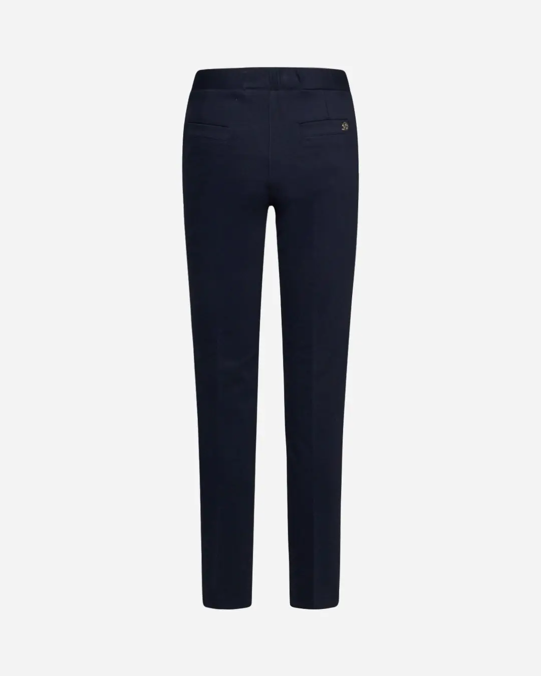 Pantaloni con vita elastica e pattina con bottone BLU - Image 3