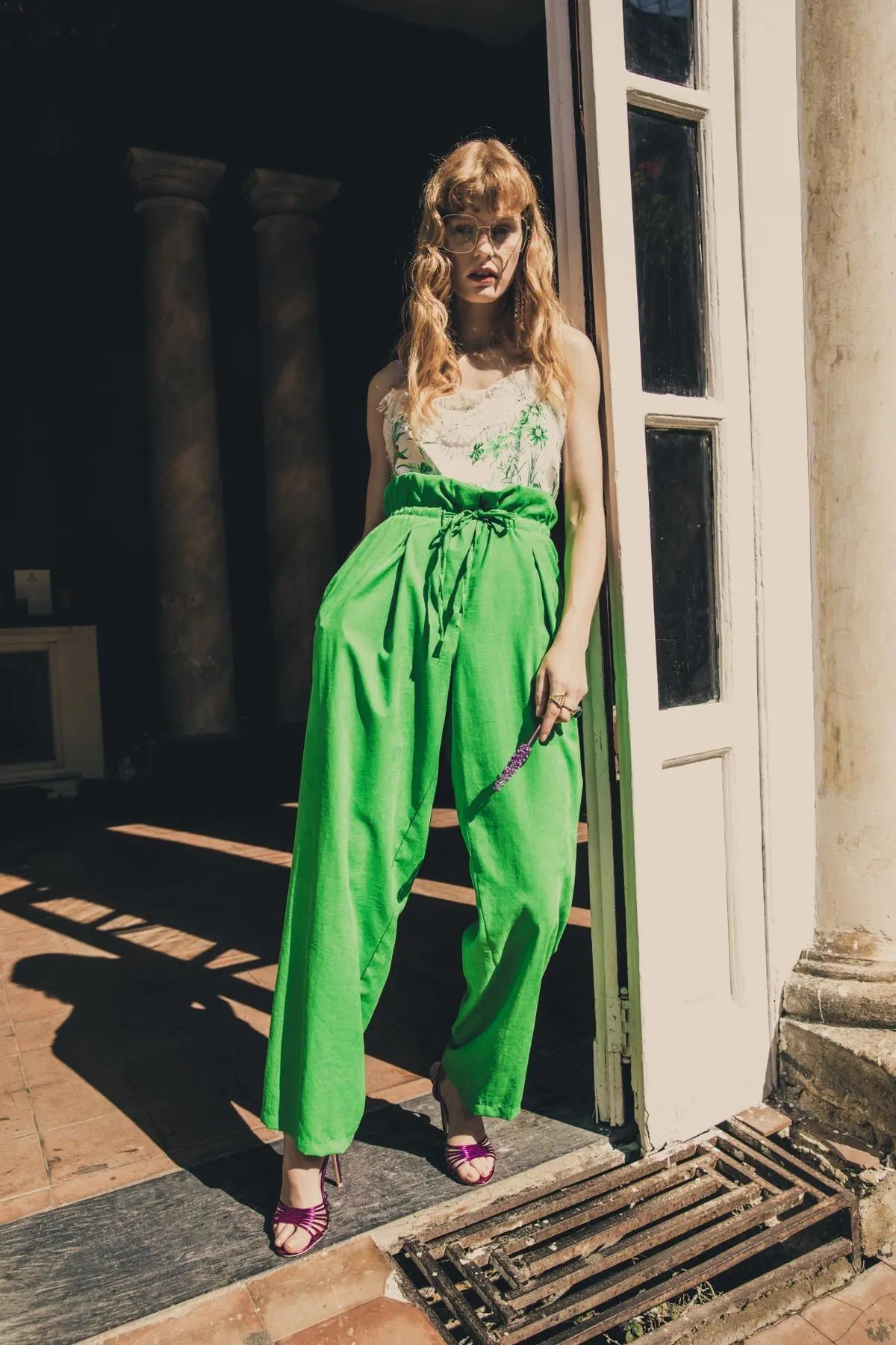 Top fantasia e pizzo BIANCO-VERDE - Image 2