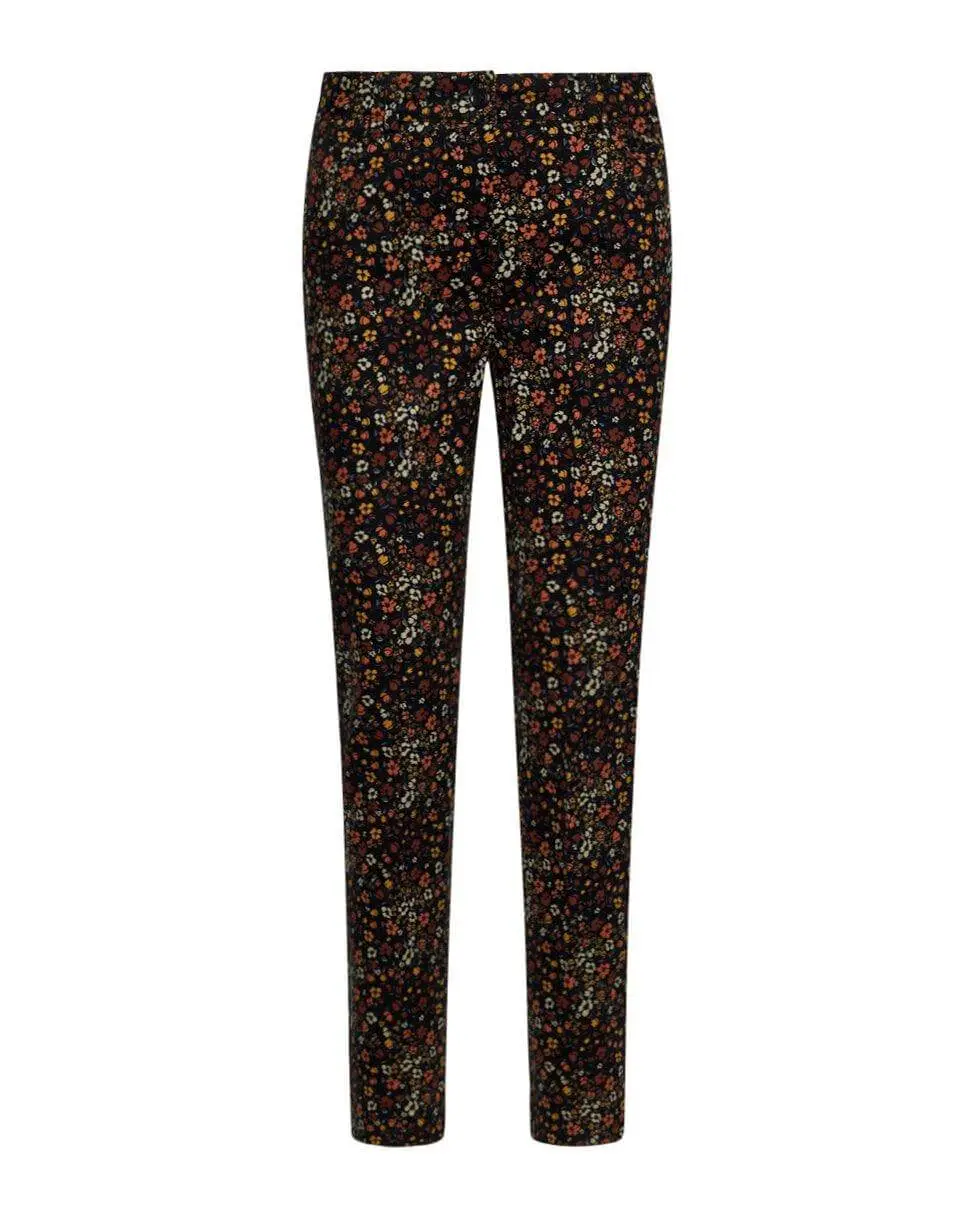 Pantalone in fantasia floreale NERO