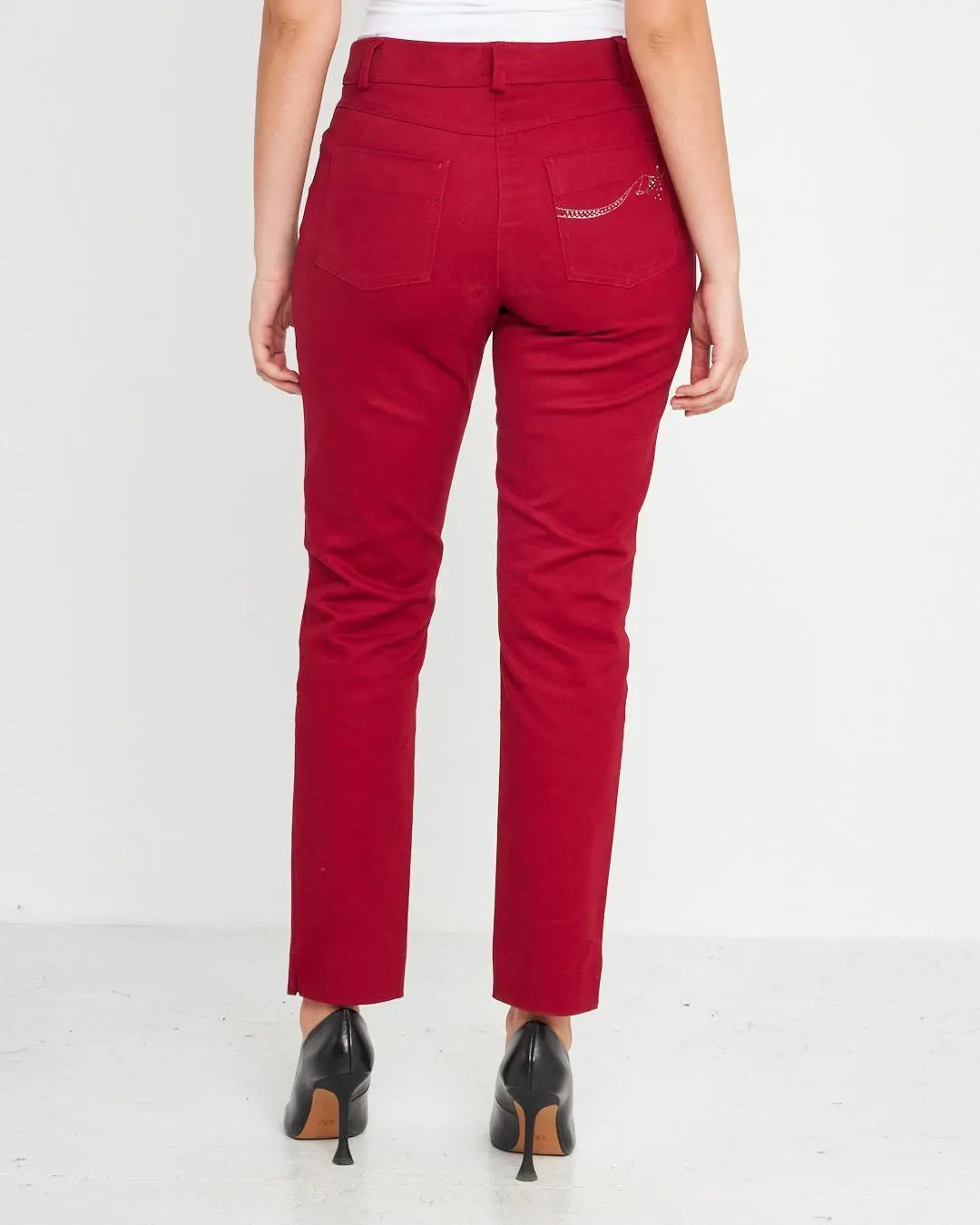Pantalone tasca ricamata ROSSO - Image 4