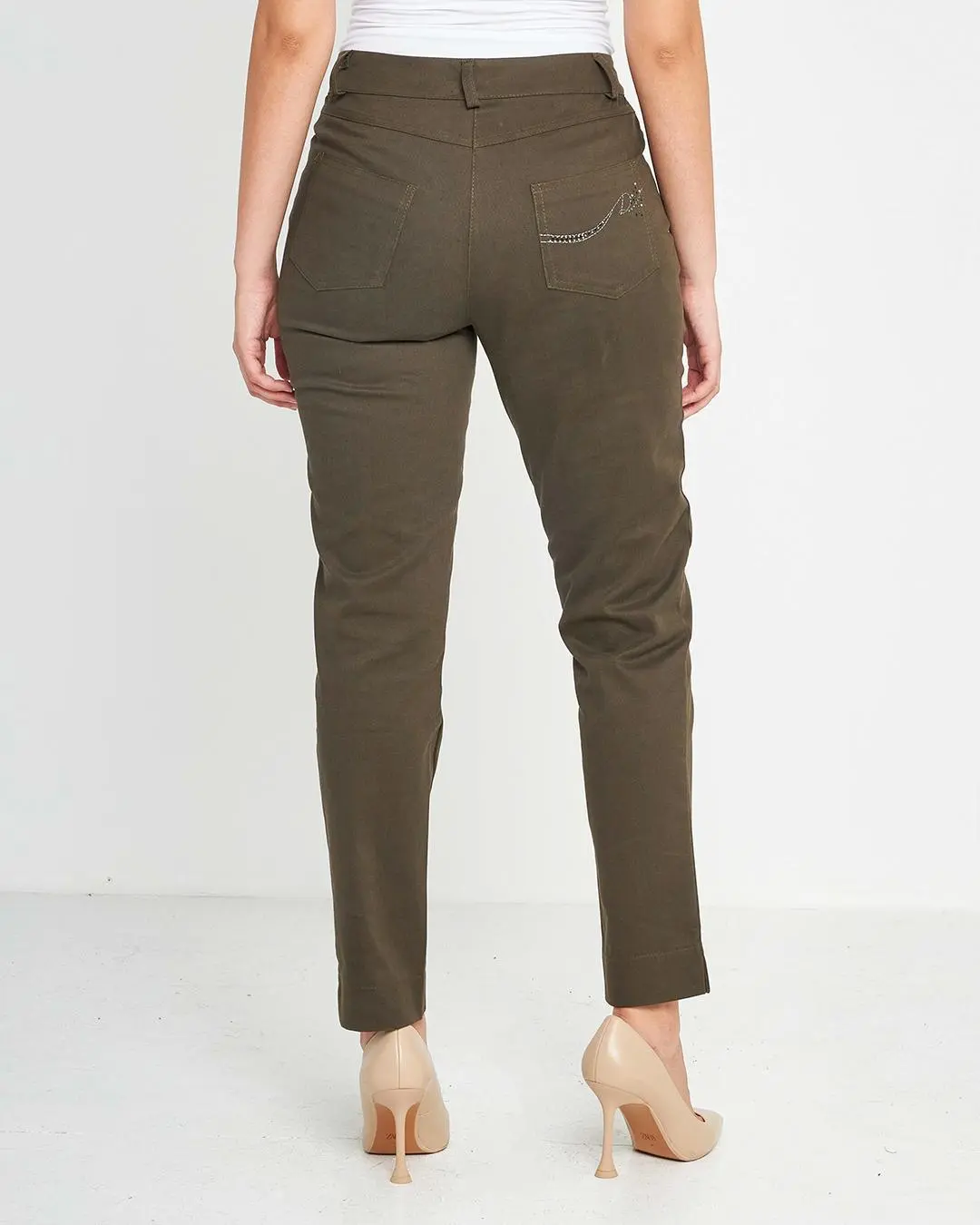 Pantalone tasca ricamata VERDE MILITARE - Image 4