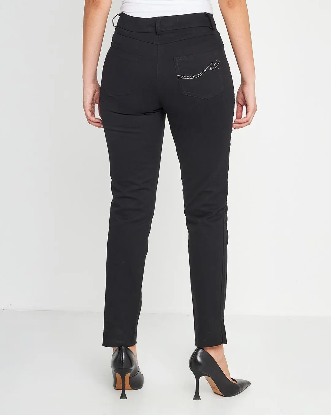 Pantalone tasca ricamata NERO - Image 4