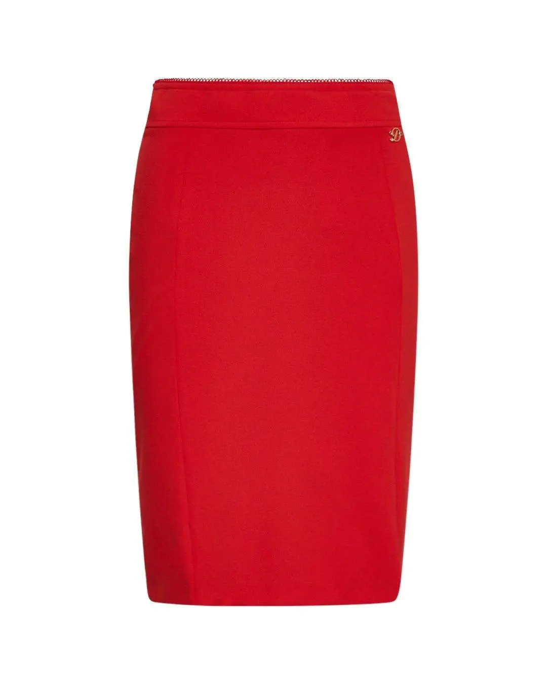 Gonna a tubino con zip posteriore ROSSO