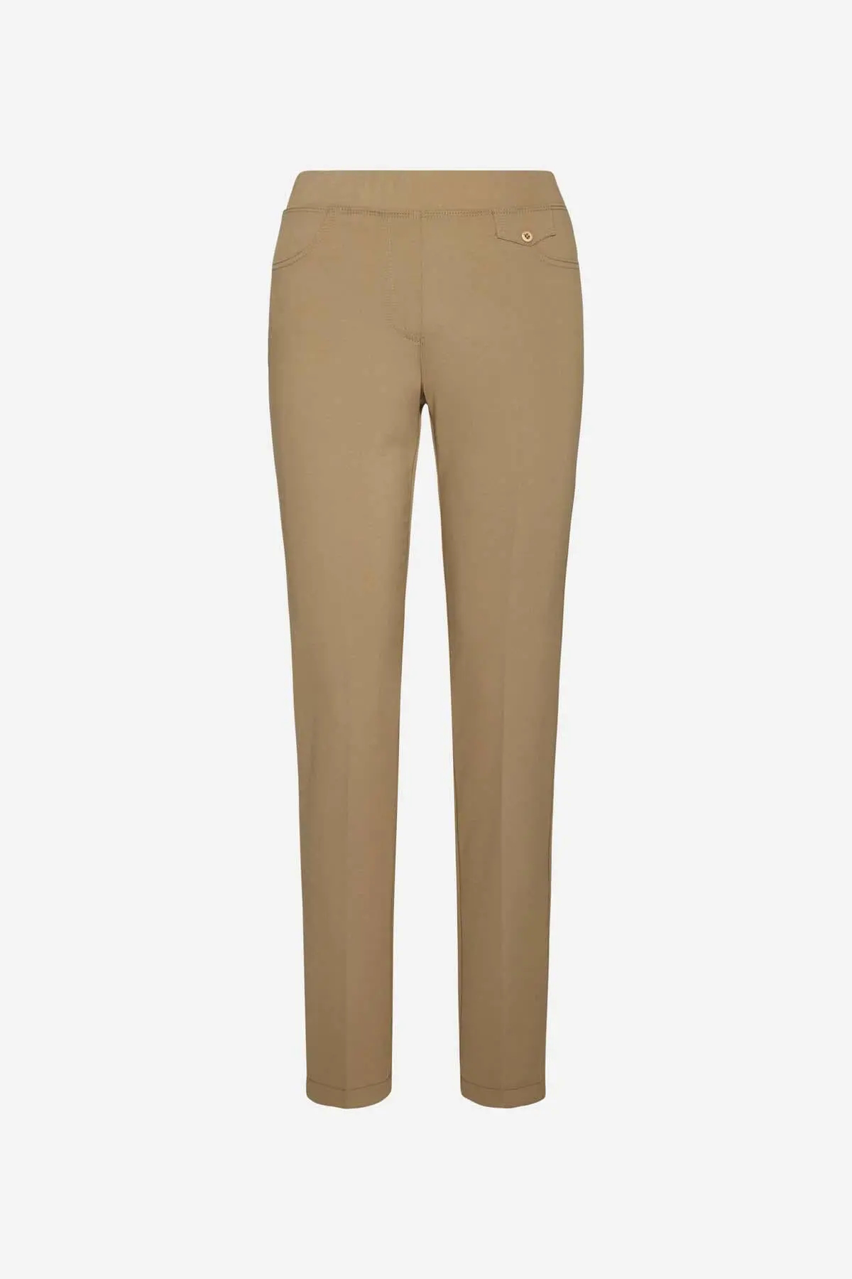 Pantalone basic con frisi posteriori TABACCO - Image 2