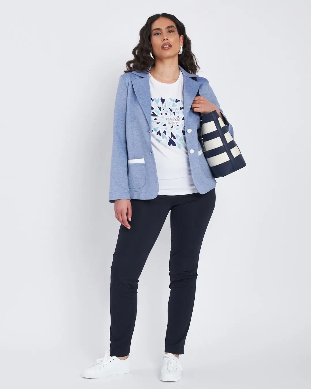 Pantalone basic con frisi posteriori BLU - Image 5