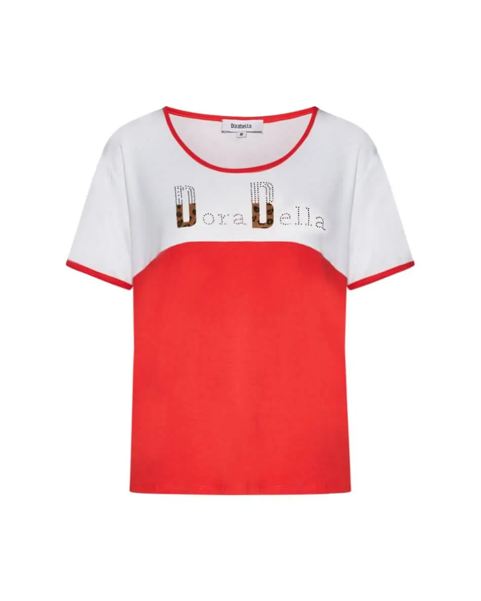 Maglia bi-color in viscosa ARANCIO