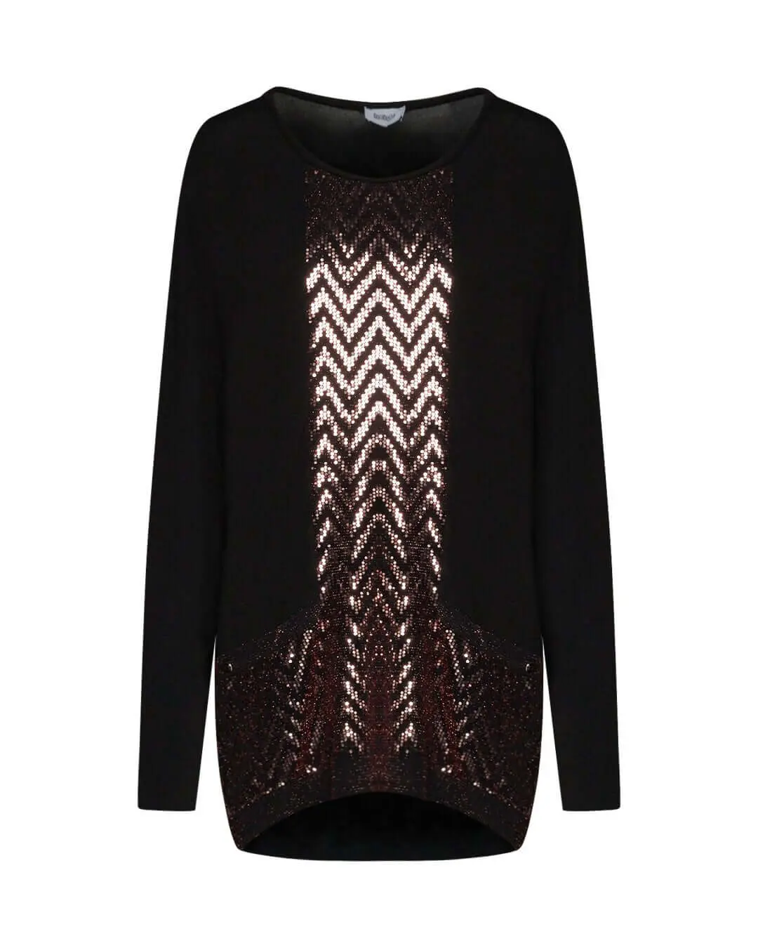 Maglia con inserti in lurex NERO-RUGGINE - Image 2