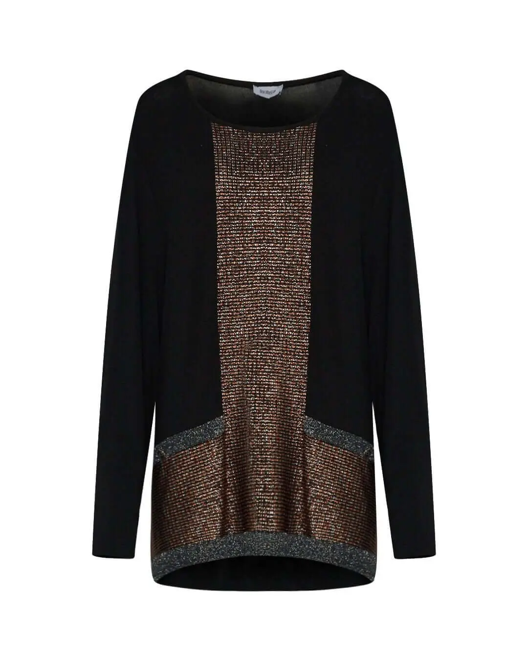 Maglia con inserti in lurex NERO-COCCIO - Image 2