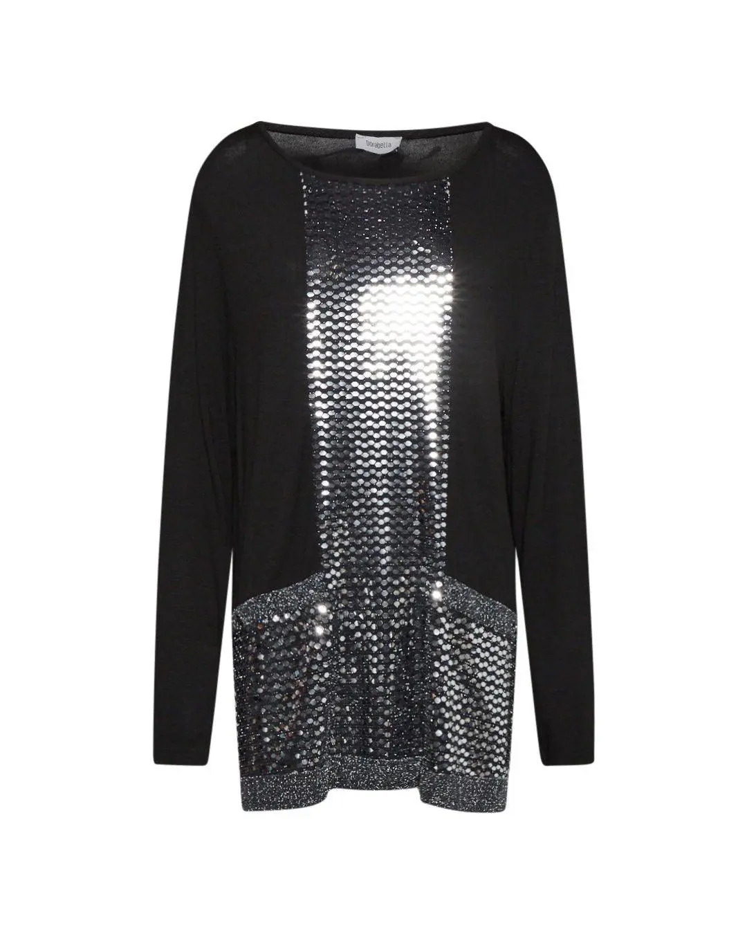 Maglia con inserti in lurex NERO-ARGENTO