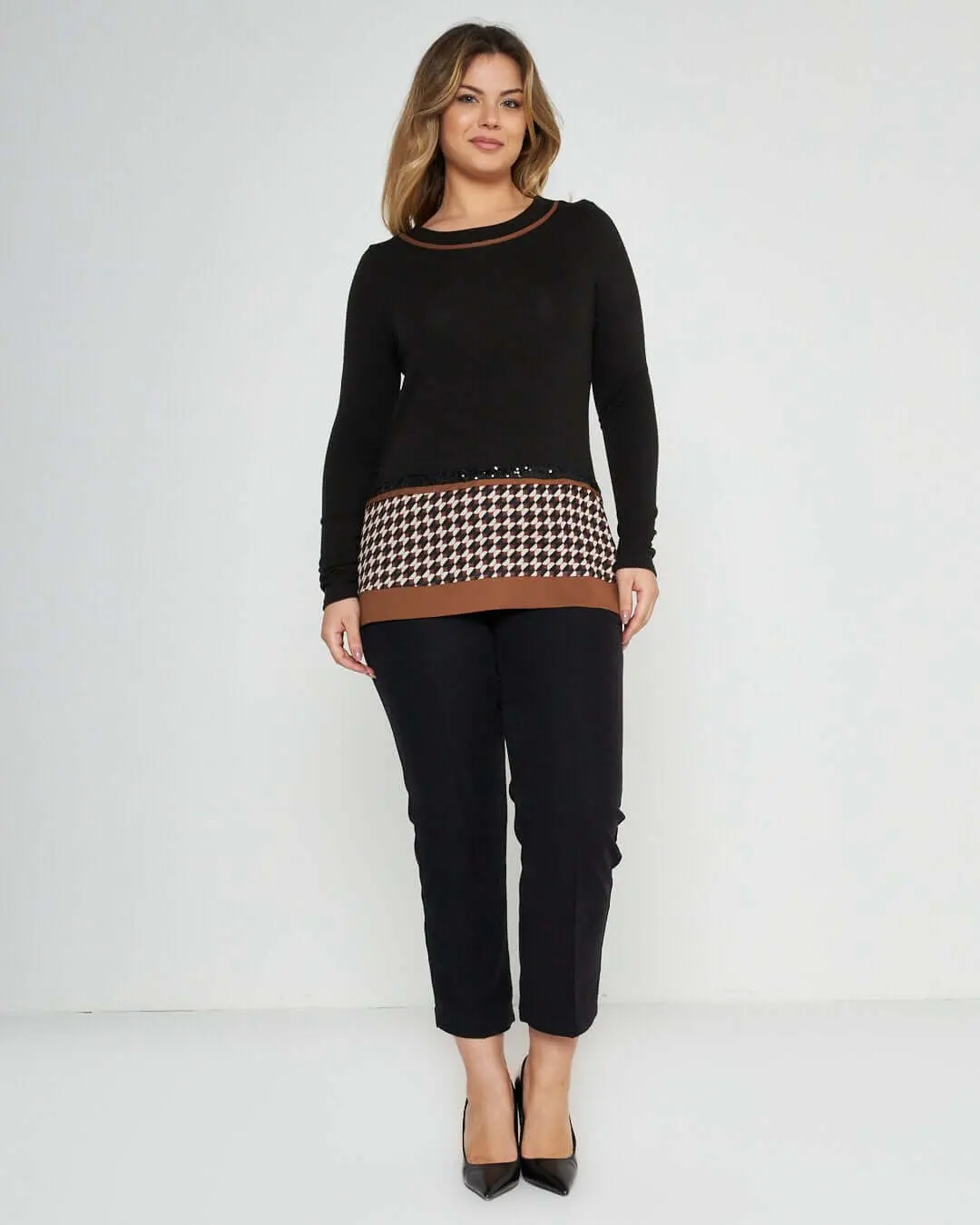 Maglia con dettagli geometric NERO-MORO - Image 3