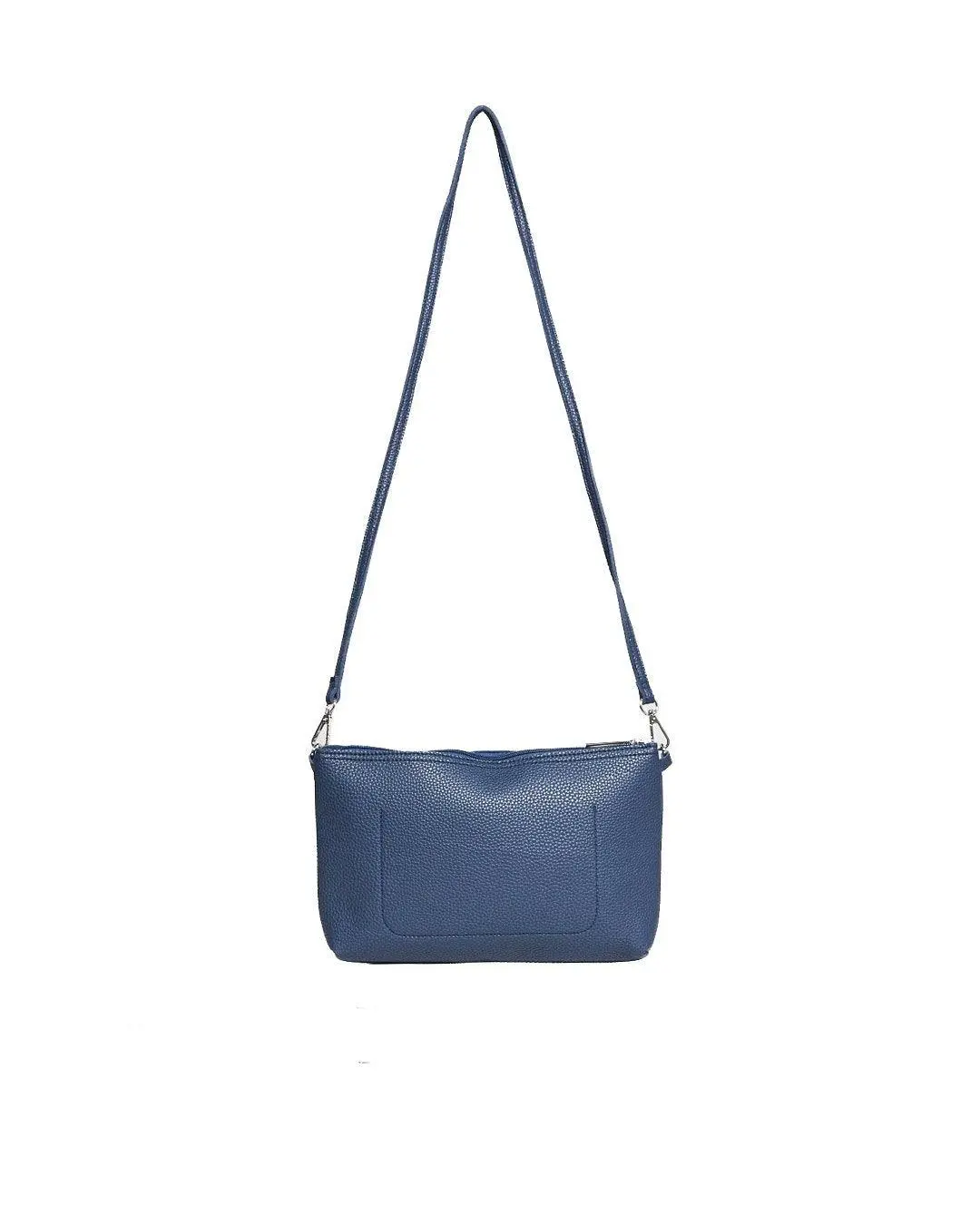 Borsa a tracolla Easy smart in ecopelle a grana con logo sul davanti BLUE NAVY - Image 2