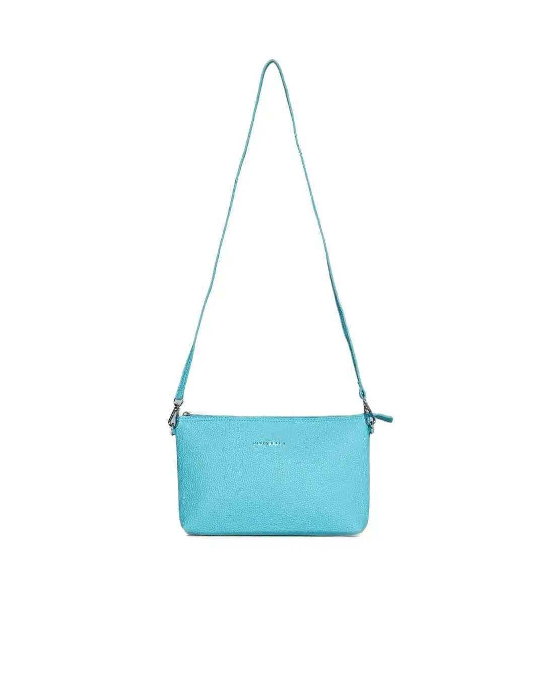 Borsa a tracolla Easy smart in ecopelle a grana con logo sul davanti BLUE RADIANCE - Image 4