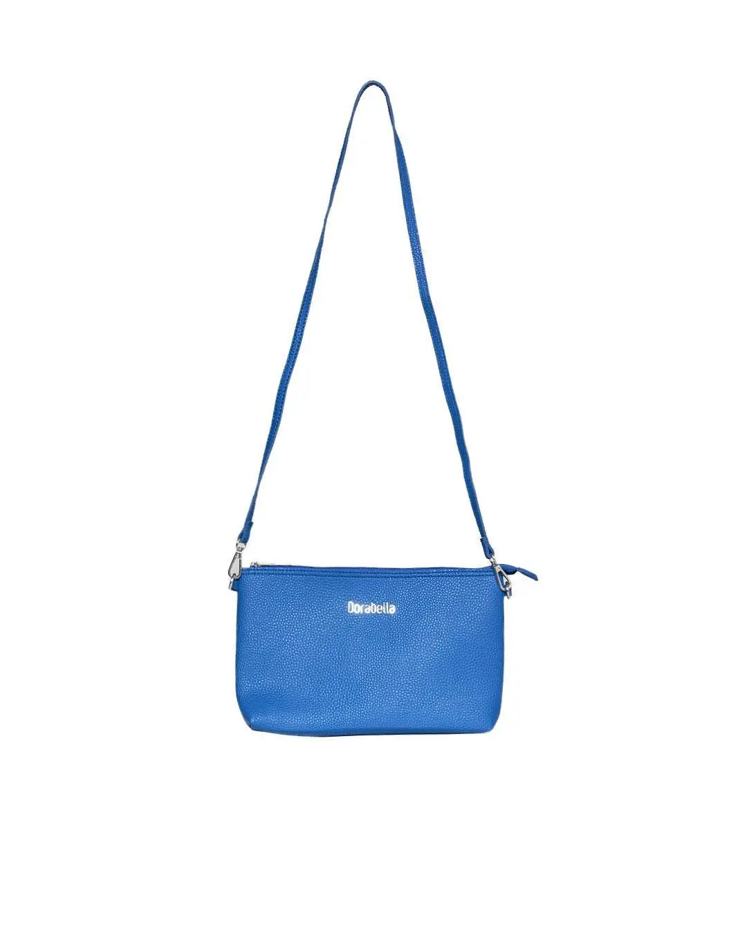 Borsa a tracolla Easy smart in ecopelle a grana con logo sul davanti PRINCESS BLUE