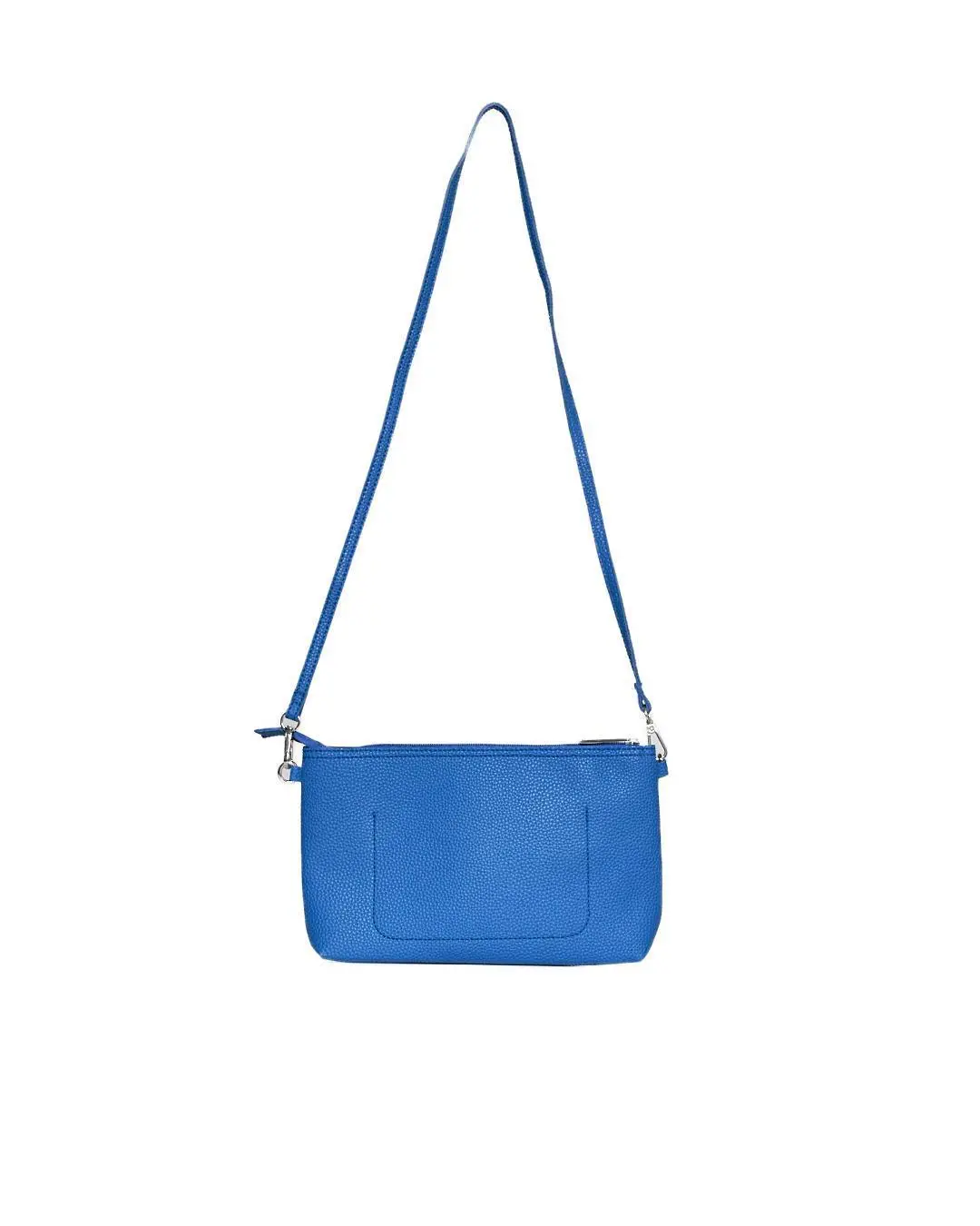 Borsa a tracolla Easy smart in ecopelle a grana con logo sul davanti PRINCESS BLUE - Image 3