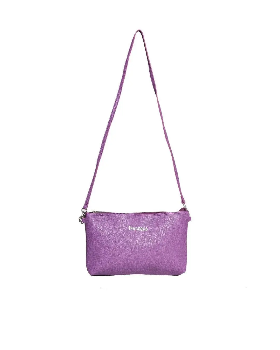 Borsa a tracolla Easy smart in ecopelle a grana con logo sul davanti LAVANDA