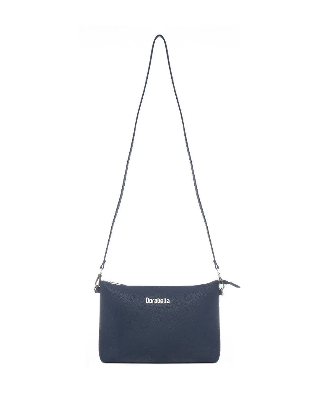 Borsa a tracolla Easy smart in ecopelle a grana con logo sul davanti BLU-NAVY